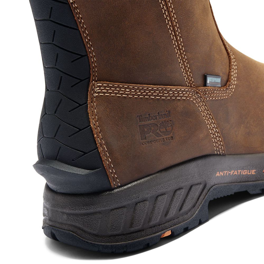 Botas de Trabajo Timberland Hombre Pro® Helix Hd Comp Toe Pull-On Marrones/Negras - Chile PKV-261378